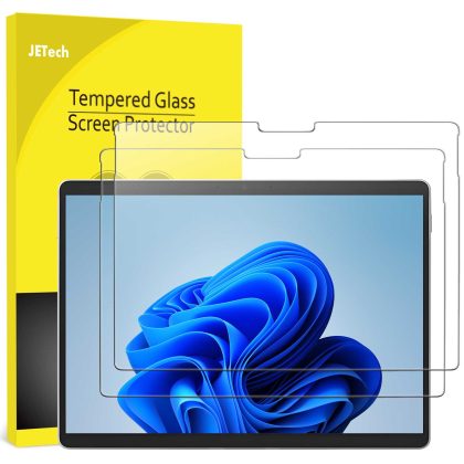 JETech Screen Protector for Surface Pro 8 2021 and Surface Pro X 2021/2019 13-Inch, 9H Tempered Glass Film, Support Surface Pen, HD Clear, 2-Pack