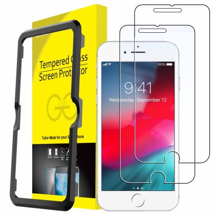 JETech Screen Protector for iPhone 8 Plus, iPhone 7 Plus, iPhone 6s Plus, iPhone 6 Plus, 5.5-Inch, Tempered Glass Film with Easy-Installation Tool, 2-Pack