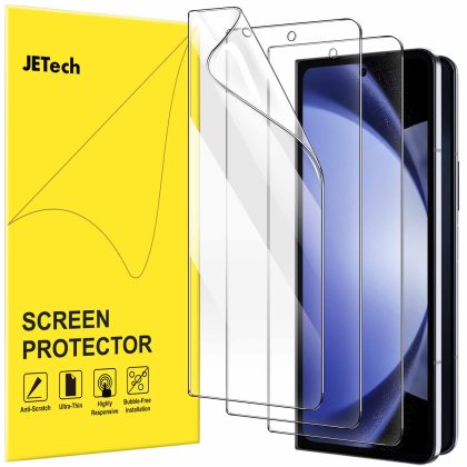 JETech Front Screen Protector for Samsung Galaxy Z Fold 5, Full Coverage PET Film, Case Friendly, HD Clear, 3-Pack