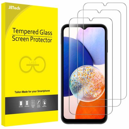 JETech Screen Protector for Samsung Galaxy A14 5G 6.6-Inch, 9H Tempered Glass Film, Anti-Scratch, HD Clear, 3-Pack