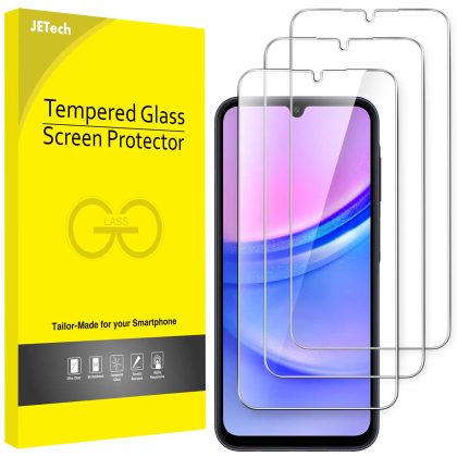 JETech Screen Protector for Samsung Galaxy A15, 9H Tempered Glass Film, Anti-Scratch, HD Clear, 3-Pack