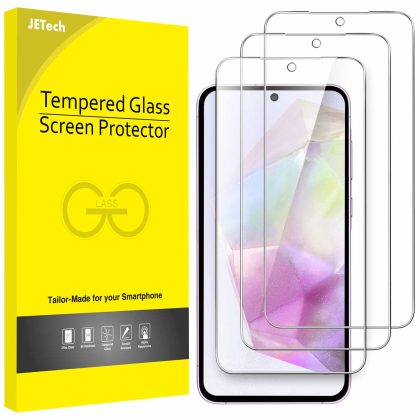 JETech Screen Protector for Samsung Galaxy A35 5G, 9H Tempered Glass Film, Anti-Scratch, HD Clear, 3-Pack