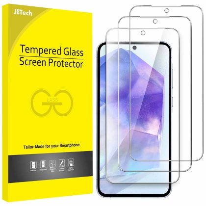 JETech Screen Protector for Samsung Galaxy A55 5G, 9H Tempered Glass Film, Anti-Scratch, HD Clear, 3-Pack