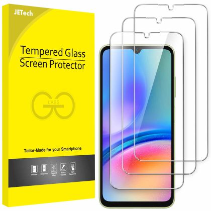 JETech Screen Protector for Samsung Galaxy A05s 6.7-Inch, 9H Tempered Glass Film, Anti-Scratch, HD Clear, 3-Pack