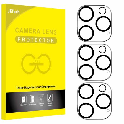 JETech Camera Lens Protector for iPhone 12 Pro Max 6.7-Inch, 9H Tempered Glass, HD Clear, Anti-Scratch, Case Friendly, Does Not Affect Night Shots, 3-Pack