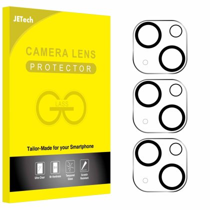JETech Camera Lens Protector for iPhone 13 6.1-Inch and iPhone 13 mini 5.4-Inch, 9H Tempered Glass, HD Clear, Anti-Scratch, Case Friendly, Does Not Affect Night Shots, 3-Pack