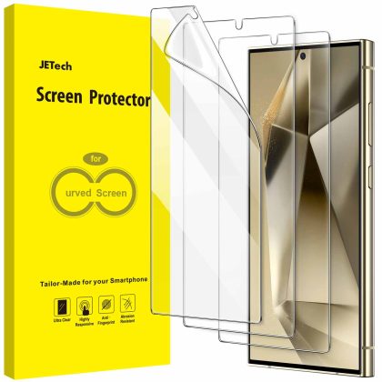 JETech Screen Protector for Samsung Galaxy S24 Ultra 5G 6.8-Inch, Flexible TPU Film, Fingerprint ID Compatible, Easy Installation, HD Clear, 3-Pack