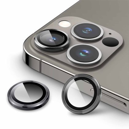 JETech Camera Lens Protector for iPhone 13 Pro 6.1-Inch and iPhone 13 Pro Max 6.7-Inch, 9H Tempered Glass Metal Individual Ring Cover, HD Clear, 3-Pack