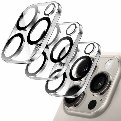JETech Camera Lens Protector for iPhone 15 Pro 6.1-Inch and iPhone 15 Pro Max 6.7-Inch, 9H Tempered Glass, Anti-Scratch, Case Friendly, Does Not Affect Night Shots, HD Clear, 3-Pack