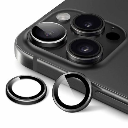 JETech Camera Lens Protector for iPhone 15 Pro 6.1-Inch and iPhone 15 Pro Max 6.7-Inch, 9H Tempered Glass Metal Individual Ring Cover, HD Clear, 3-Pack