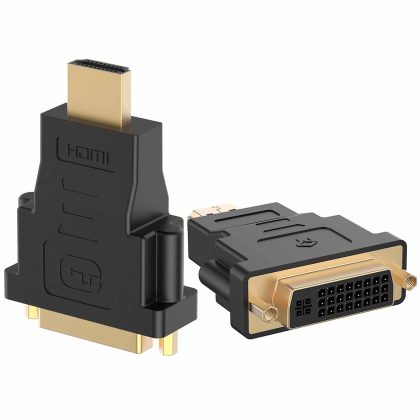 Rankie Adapter HDMI (Male) to DVI (Female), 2-Pack, Black