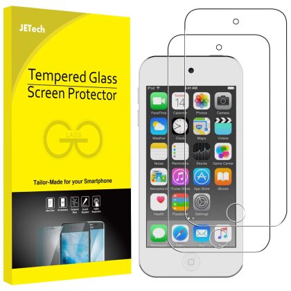 JETech Screen Protector for iPod Touch (7th, 6th and 5th Generation), Tempered Glass Film, 2-Pack