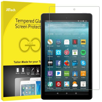 JETech Screen Protector for Amazon Fire HD 8 (2018, 2017 and 2016 Model), Tempered Glass Film
