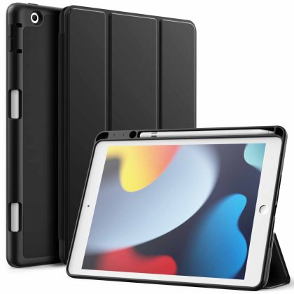 JETech Case for iPad 10.2 Inch 2021/2020/2019 (9th/8th/7th) Model with Pencil Holder, Slim Tablet Cover with Soft TPU Back, Auto Wake/Sleep