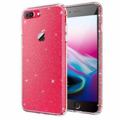 JETech Glitter Case for iPhone 8 Plus/7 Plus, 5.5-Inch, Bling Sparkle Shockproof Phone Bumper Cover, Cute Sparkly for Women and Girls