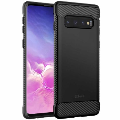 JETech Slim Fit Case Compatible with Samsung Galaxy S10 (NOT for Plus  ), Thin Phone Cover with Shock-Absorption and Carbon Fiber Design