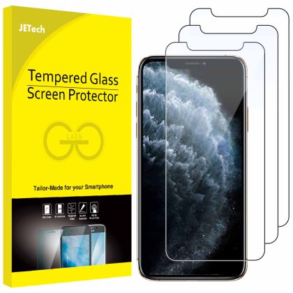JETech Screen Protector for iPhone 11 Pro, iPhone Xs and iPhone X 5.8-Inch, Tempered Glass Film, 3-Pack