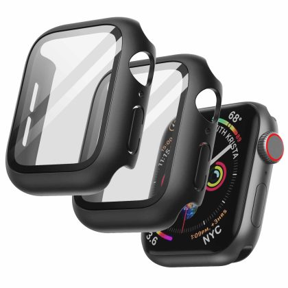 JETech Case with Screen Protector for Apple Watch SE 3/2/1 (2025/2022/2020) / Series 6 5 4 40mm, Overall Protective Cover, Built-in Tempered Glass Film High Sensitivity, 2 Pack