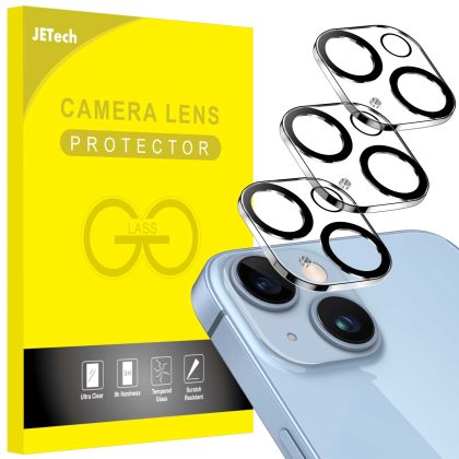 JETech Camera Lens Protector for iPhone 14 6.1-Inch and iPhone 14 Plus 6.7-Inch, 9H Tempered Glass, Anti-Scratch, Case Friendly, Does Not Affect Night Shots, HD Clear, 3-Pack