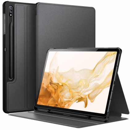 JETech Case for Samsung Galaxy Tab S8 Plus 2022 / S7 FE 2021 / S7 Plus 2020 12.4-Inch with S Pen Holder, Slim Folio Stand Protective Tablet Cover, Multi-Angle Viewing