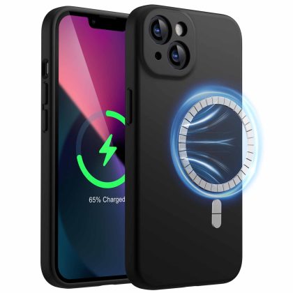 JETech Magnetic Silicone Case for iPhone 13 6.1-Inch, Compatible with MagSafe, Silky-Soft Touch Phone Cover with Camera Lens Full Protection