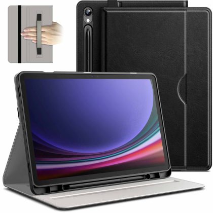 JETech Case for Samsung Galaxy Tab S9 11-Inch with S Pen Holder, PU Leather Business Folio Stand Protective Tablet Cover with Pocket & Straps, Auto Wake/Sleep, Multi-Angle Viewing