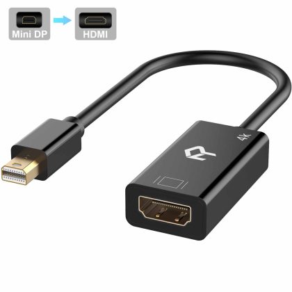 Rankie Mini DisplayPort (Mini DP) (Thunderbolt) to HDMI Adapter (Black)