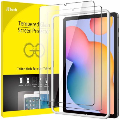 JETech Screen Protector for Samsung Galaxy Tab S6 Lite (10.4 Inch, 2022/2020 Model) with Easy Installation Frame, 9H Tempered Glass Film, HD Clear, 2-Pack