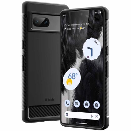 JETech Slim Fit Case for Google Pixel 7, Thin Phone Cover Matte Finish with Shock-Absorption and Carbon Fiber Design