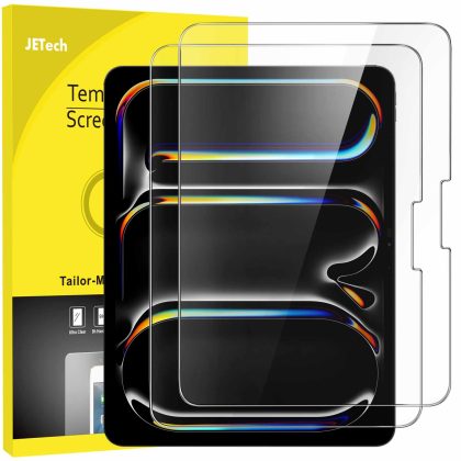 JETech Screen Protector for iPad Pro 13-Inch M5/M4 (2025/2024), 9H Tempered Glass Film, HD Clear, 2-Pack