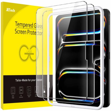 JETech Screen Protector for iPad Pro 13-Inch M5/M4 (2025/2024) with Easy Installation Frame, Tempered Glass Film, HD Clear, 2-Pack