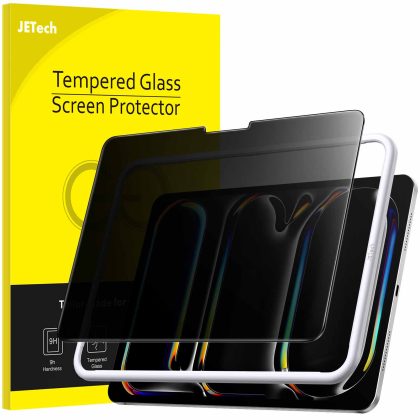 JETech Privacy Screen Protector for iPad Pro 11-Inch M5/M4 (2025/2024) with Easy Installation Tool, Anti-Spy Tempered Glass Film, 1-Pack