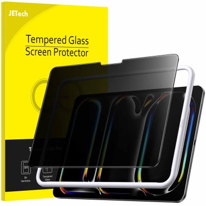 JETech Privacy Screen Protector for iPad Pro 13-Inch M5/M4 (2025/2024) with Easy Installation Tool, Anti-Spy Tempered Glass Film, 1-Pack