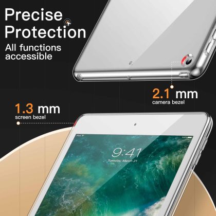 JETech Case for iPad 9.7-Inch (6th/5th Generation, 2018/2017), Soft TPU Transparent Slim Shockproof Tablet Cover - Clear