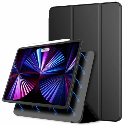 JETech Magnetic Case for iPad Pro 11 Inch (2022/2021/2020/2018 Model), and iPad Air 5/4 (10.9-inch 2022/2020), Support Pencil 2nd Gen Charging, Magnetic Attachment (Black)