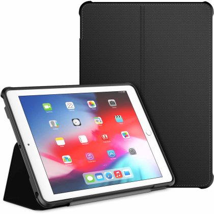 JETech Case for iPad 9.7-inch (2018/2017 Model, 6th/5th Generation), Double-fold Stand with Shockproof TPU Back Cover, Auto Wake/Sleep