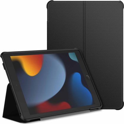 JETech Case for iPad 10.2-Inch (2021/2020/2019 Model, 9/8/7 Generation), Double-fold Stand with Shockproof TPU Back Cover, Auto Wake/Sleep