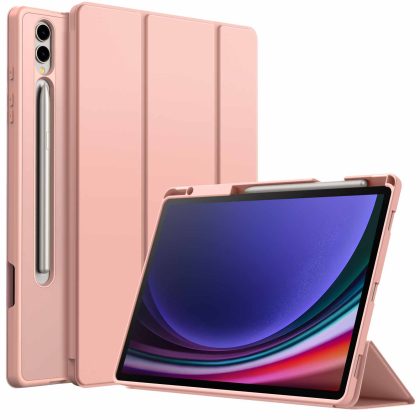 JETech Case for Samsung Galaxy Tab S10 Plus/Tab S9 Plus 12.4 Inch with S Pen Holder, Soft TPU Tri-Fold Stand Protective Tablet Cover, Support S Pen Charging, Auto Wake/Sleep