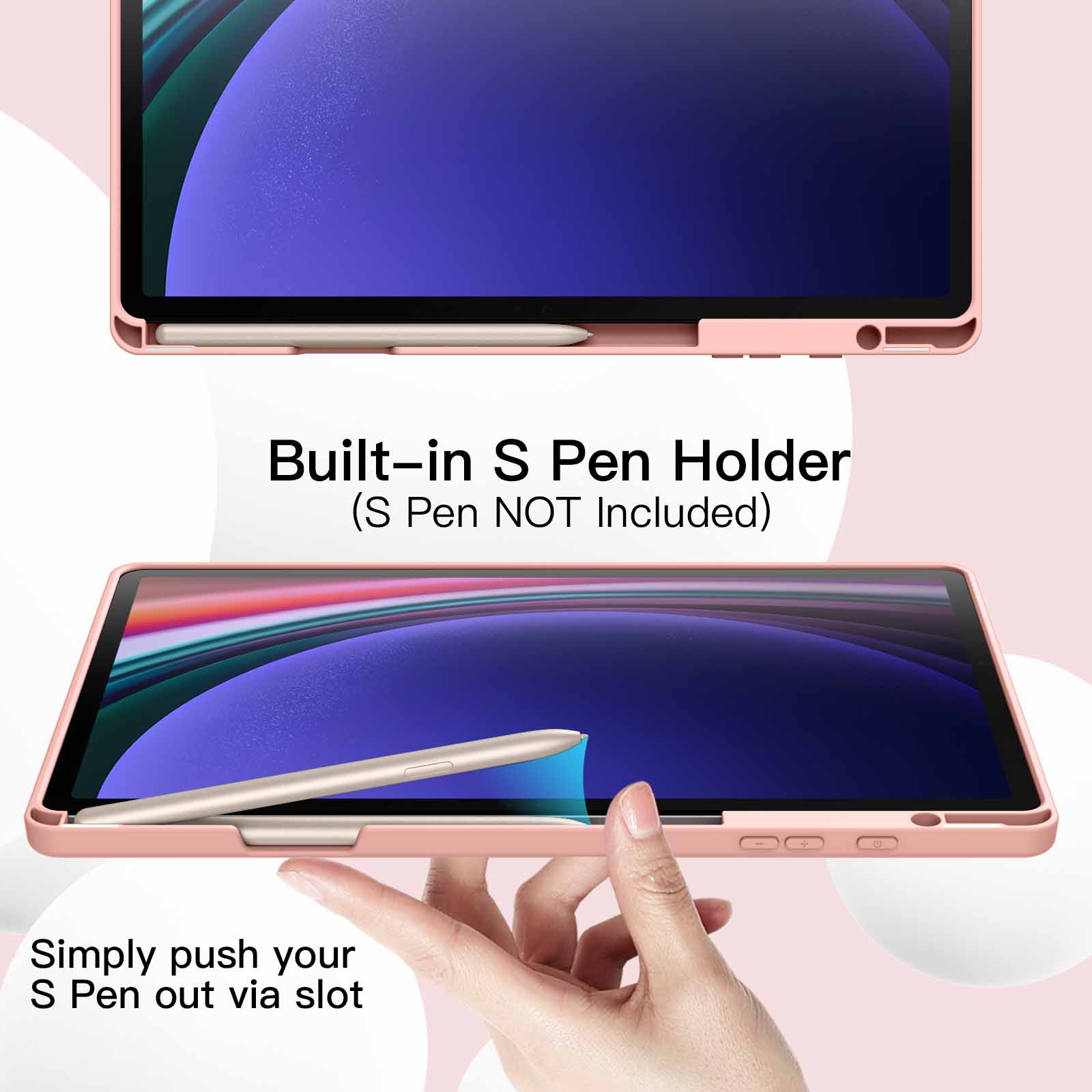 JETech Case for Samsung Galaxy Tab S10 Plus/Tab S9 Plus 12.4 Inch with S Pen Holder, Soft TPU Tri-Fold Stand Protective Tablet Cover, Support S Pen Charging, Auto Wake/Sleep - Image 3