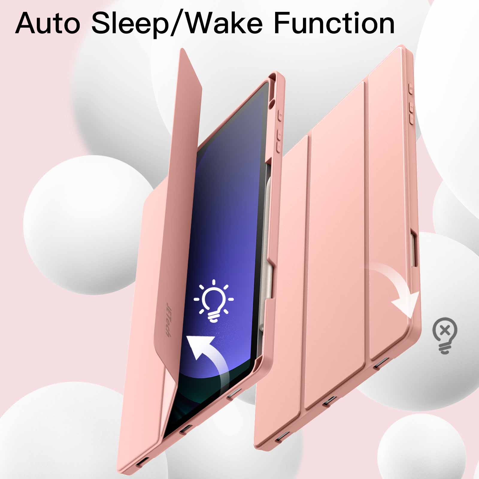 JETech Case for Samsung Galaxy Tab S10 Plus/Tab S9 Plus 12.4 Inch with S Pen Holder, Soft TPU Tri-Fold Stand Protective Tablet Cover, Support S Pen Charging, Auto Wake/Sleep - Image 5