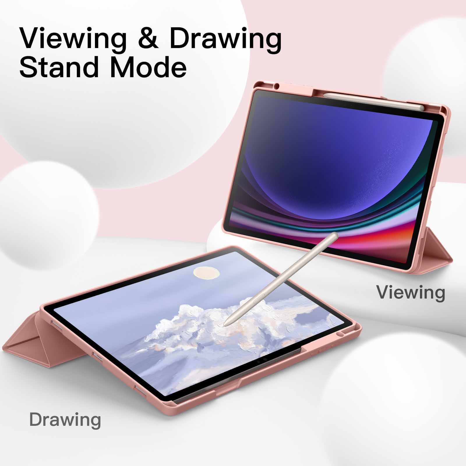 JETech Case for Samsung Galaxy Tab S10 Plus/Tab S9 Plus 12.4 Inch with S Pen Holder, Soft TPU Tri-Fold Stand Protective Tablet Cover, Support S Pen Charging, Auto Wake/Sleep - Image 6