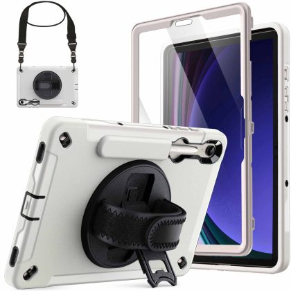 JETech Case for Samsung Galaxy Tab S9 11-Inch with Built-in Screen Protector and S Pen Holder, Heavy Duty Rugged Shockproof Protective Tablet Cover, 360 Degree Rotating Hand Strap Stand