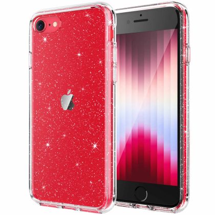 JETech Glitter Case for iPhone SE 3/2 (2022/2020 Edition), iPhone 8/7, 4.7-Inch, Bling Sparkle Shockproof Phone Bumper Cover, Cute Sparkly for Women and Girls