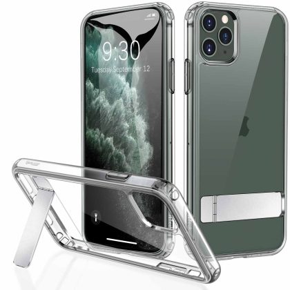JETech Case for iPhone 11 Pro Max 6.5-Inch with Stand, Support Wireless Charging, Slim Shockproof Bumper Phone Cover, 3-Way Metal Kickstand