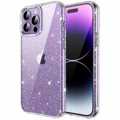 JETech Glitter Case for iPhone 14 Pro Max 6.7-Inch, Bling Sparkle Shockproof Phone Bumper Cover, Cute Sparkly for Women and Girls
