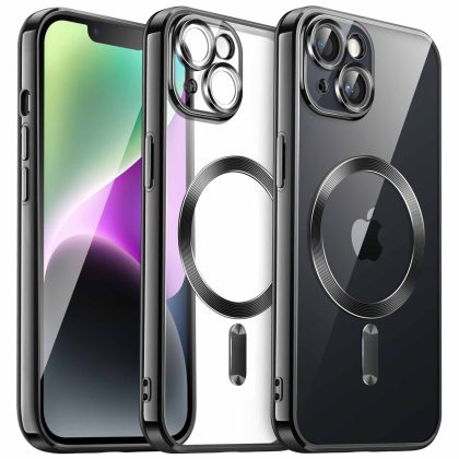 JETech Electroplated Case for iPhone 14 6.1-Inch, Camera Lens Full Protection, Compatible with MagSafe Wireless Charging, Shockproof Soft TPU Phone Cover