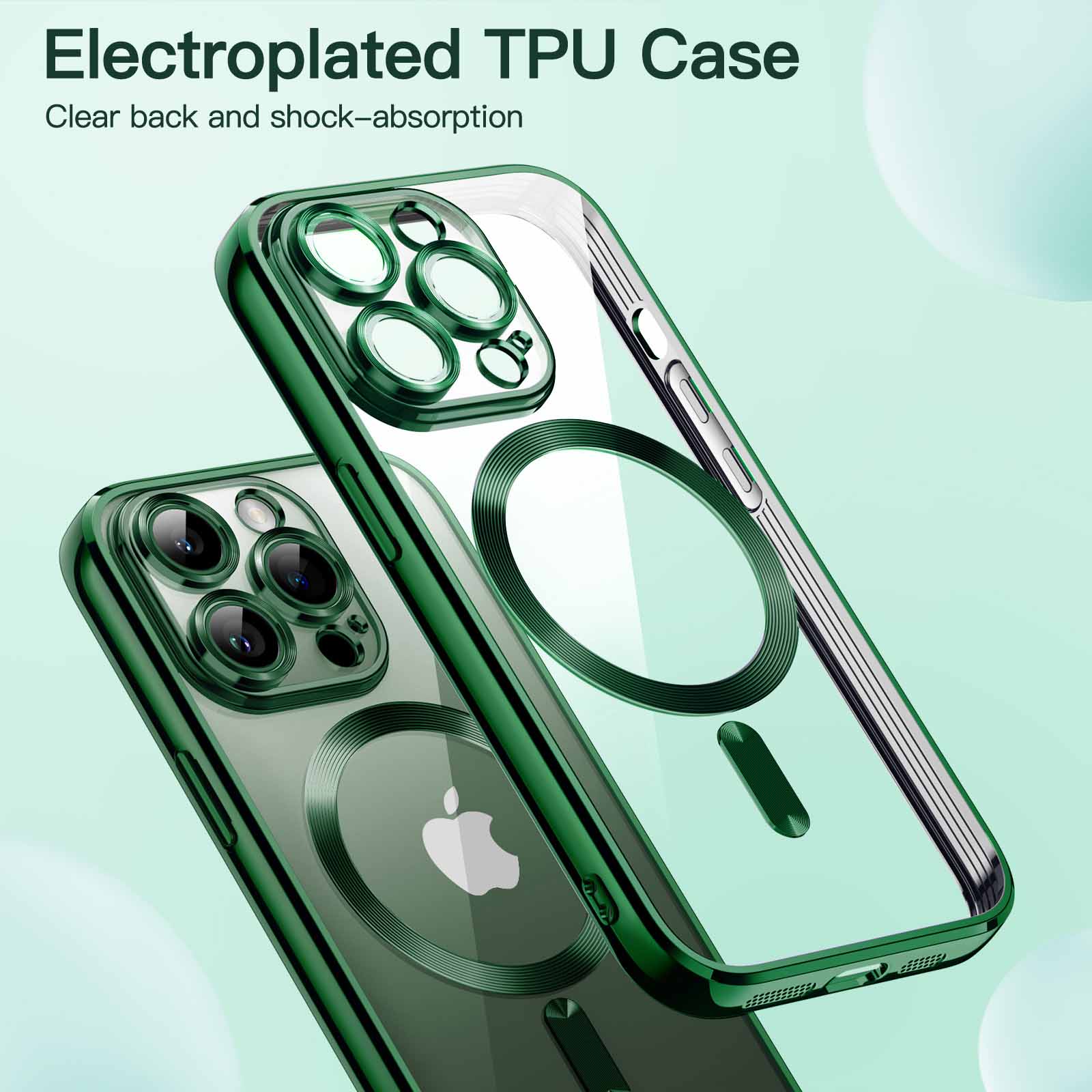JETech Electroplated Case for iPhone 13 Pro 6.1-Inch, Camera Lens Full Protection, Compatible with MagSafe Wireless Charging, Shockproof Soft TPU Phone Cover - Image 3