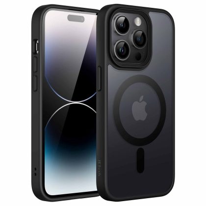 JETech Magnetic Case for iPhone 14 Pro Max 6.7-Inch Compatible with MagSafe, Translucent Matte Back Slim Shockproof Phone Cover