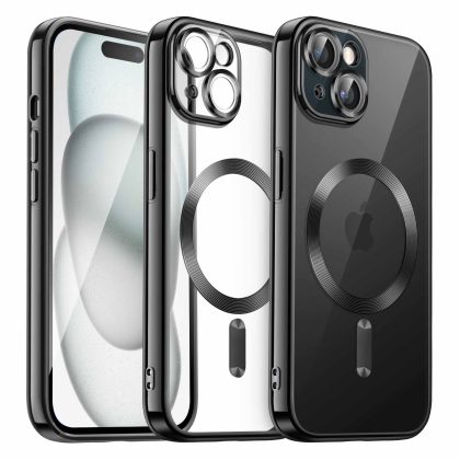 JETech Electroplated Case for iPhone 15 6.1-Inch, Camera Lens Full Protection, Compatible with MagSafe Wireless Charging, Shockproof Soft TPU Phone Cover