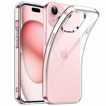 JETech Case for iPhone 15 Plus 6.7-Inch, Soft TPU Transparent Slim Protective Phone Cover with Shock-Absorption, Support Wireless Charging